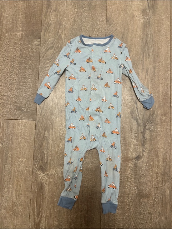 Magnetic Me Other - Magnetic Me Light Blue Motorcycle Print One-Piece Bodysuit